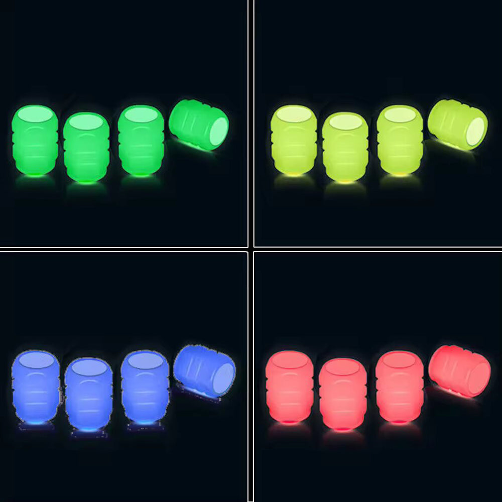 Luminous Tire Valve Hat - Glowing Dust Proof Cover Car Tire Wheel Hub Auto Accessories - Delicate Leather