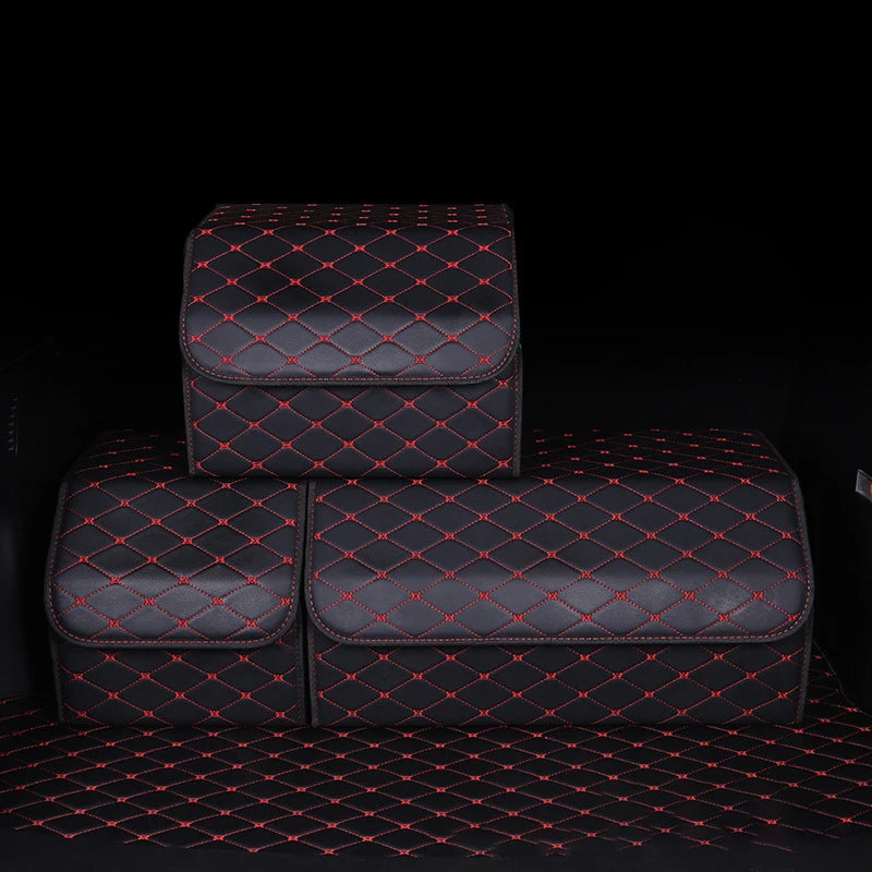 Foldable and Detachable High-Quality Car Trunk Organizer - Delicate Leather