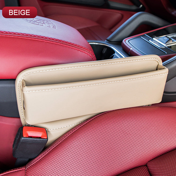 Car Seat Gap Filler Organizer, Custom For All Cars, Car Back Seat Cushion Organizer - Car Seat Gap Filler and Storage Box, Automotive Car Seat Gap Filler Organizer - Delicate Leather