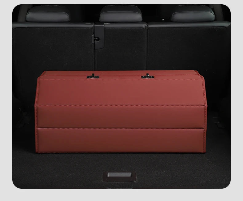 Car Storage Organizer, Cargo Organizer SUV Trunk Storage Waterproof Collapsible Durable Multi Compartments - Delicate Leather