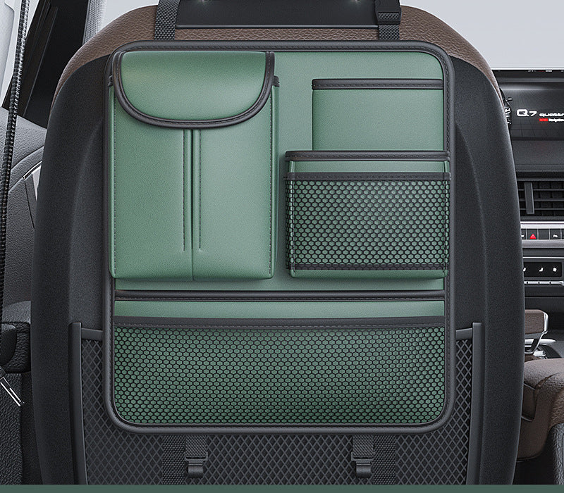 PU Leather Premium Car Seat Back Organizer - Delicate Leather