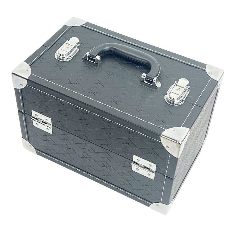 Customized Leather Makeup Traveling Case - Train Case Cosmetic Beauty Vanity Organizer Storage Box for Lady Artists - Delicate Leather