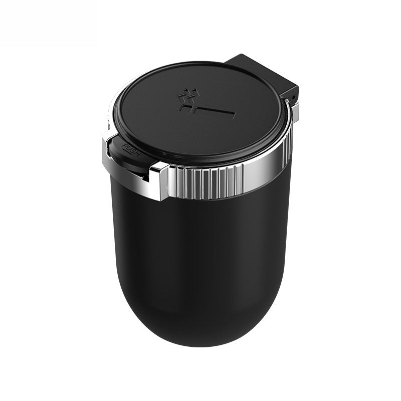 High Quality Metal Car Cylinder Cigarette Cup Holder Ashtray Container with LED Light and Cover Lid - Compact 10x7x4.8 cm for Clean and Convenient Ash Disposal
