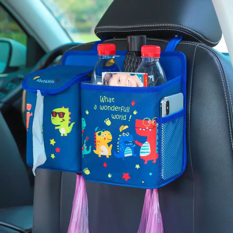 Foldable Cartoon Car Seat Back Ice Bag - Insulated Cooler Storage Hanging Bag with Cooler Bag, Custom Fit For Your Cars - Delicate Leather