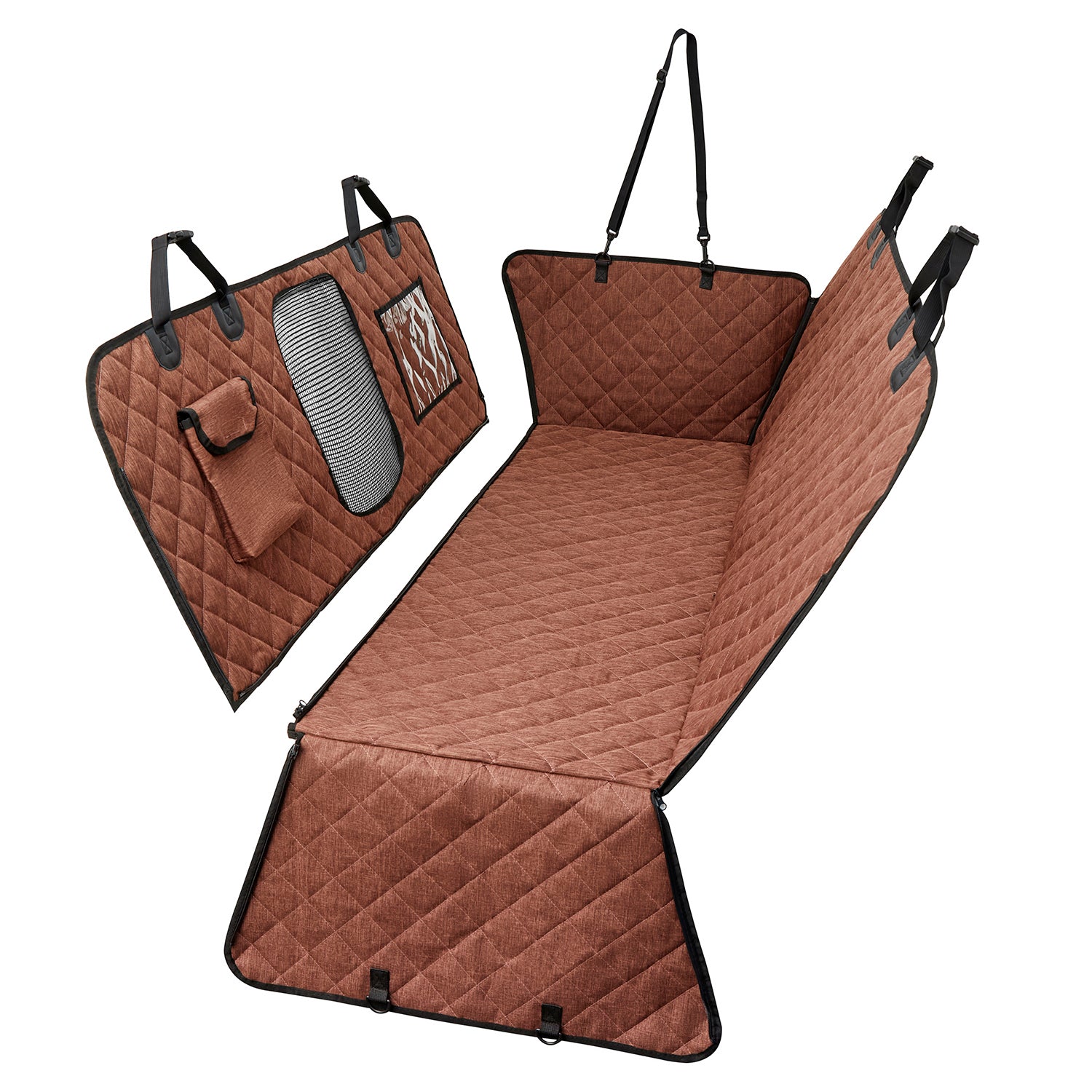 Luxury Waterproof Protector Active Pets Dog Car Seat Cover for Back Seat - Delicate Leather