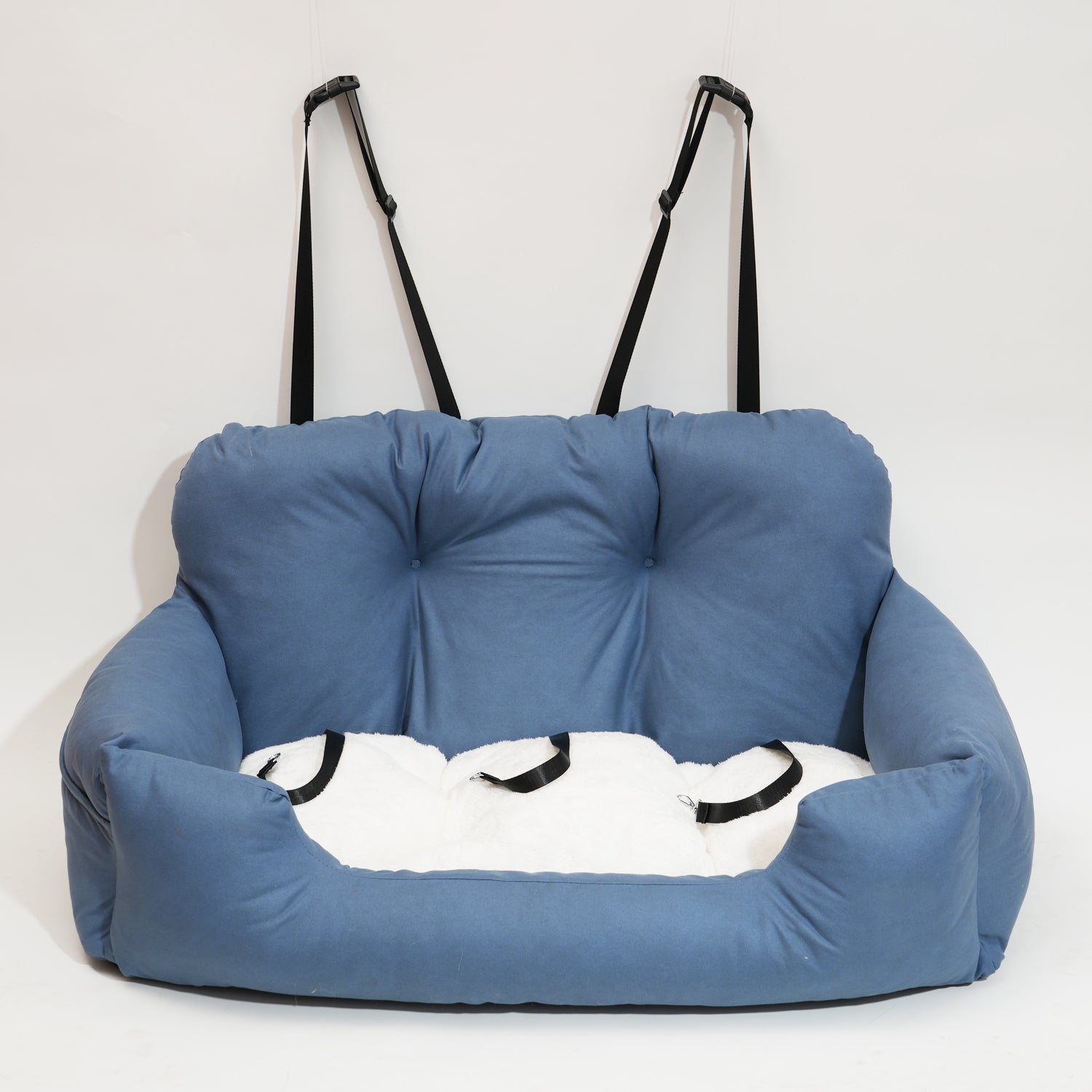 Luxury Removable Waterproof Dog Car Seat Bed - Portable Travel Pet Carrier Bag - Delicate Leather