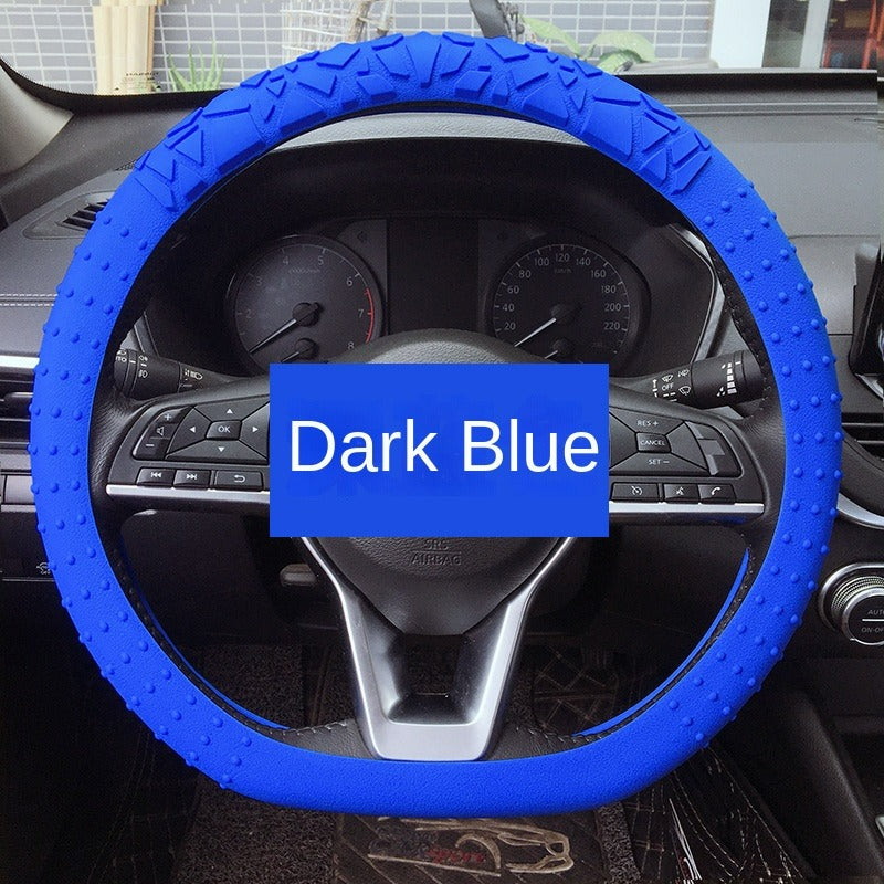 Custom Logo 13-16 Inch Round D Shape Universal Anti-Slip Silicone Colorful Sport Car Steering Wheel Cover