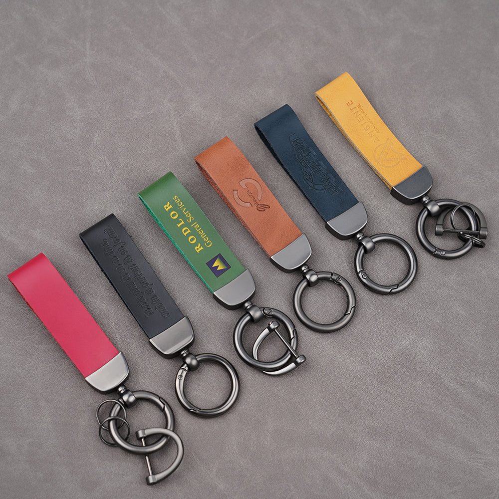 High Quality Colorful Blank Keychain - Customizable PU Leather Car Key Ring - Delicate Leather
