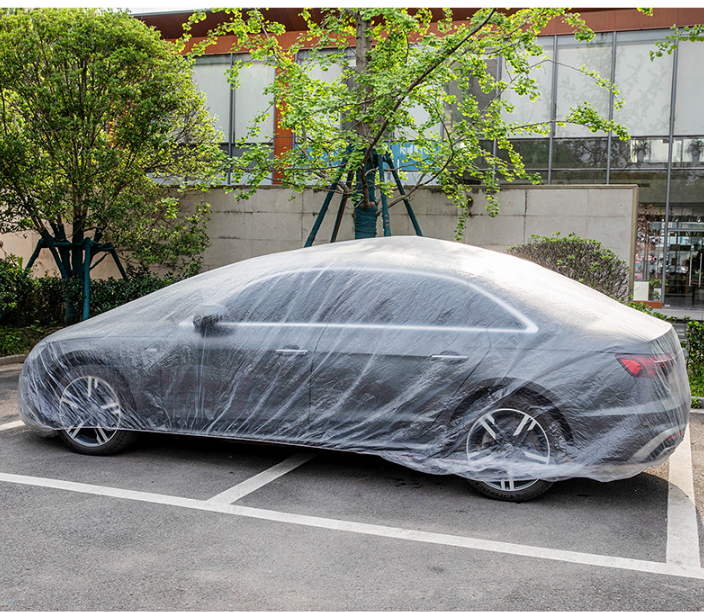 Universal Disposable Clear Plastic Car Cover - Thickening Waterproof Transparent Cover - Delicate Leather