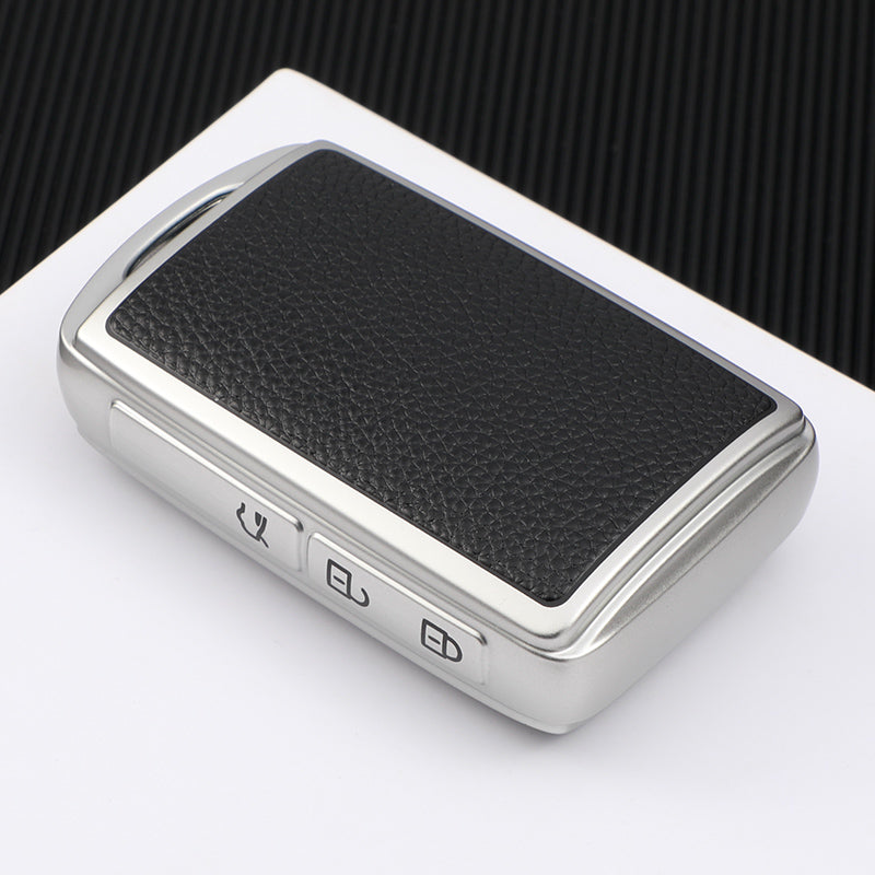 Leather Style TPU Car Key Case - Car Key Shell Cover - Delicate Leather
