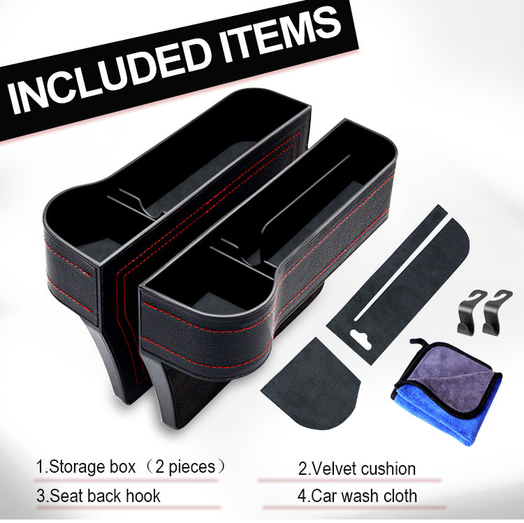 Car Seat Gap Filler Organizer, Custom For All Cars, Multifunctional Large-Capacity Non-Slip Car Seat Gap Filler - Delicate Leather
