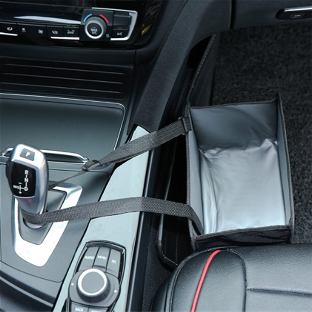 Car Accessories Organizers Garbage Can Portable Waterproof Litter Hanging Seat Trash Bin - Delicate Leather