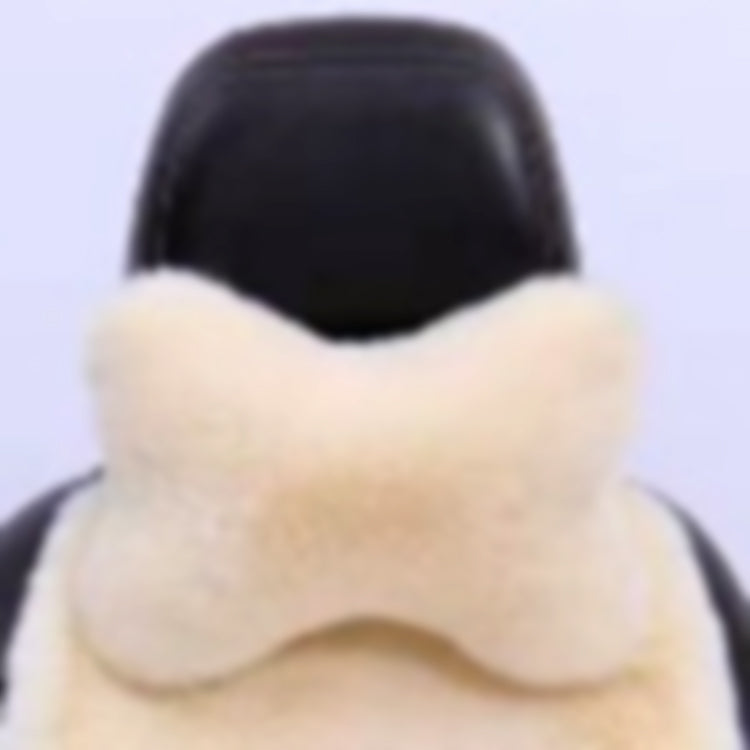 Luxury 9-Piece Set Fur Car Seat Cover Cushion with Neck Pillow for Winter - Delicate Leather