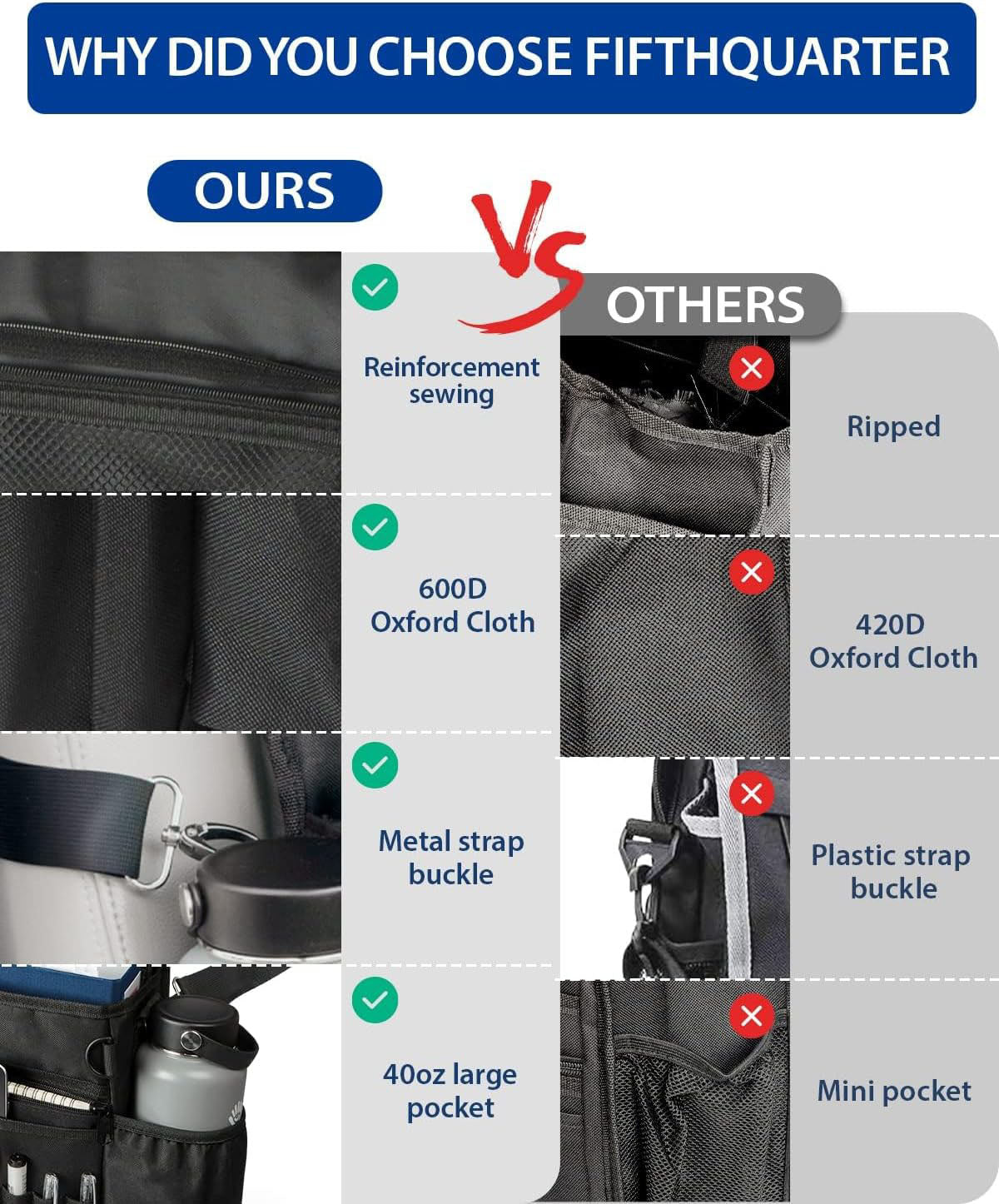 Seat Back Rack for Truck - Truck Organizer, Hunting Gear, Hunting Equipment, and Backseat Car Organizer - Delicate Leather