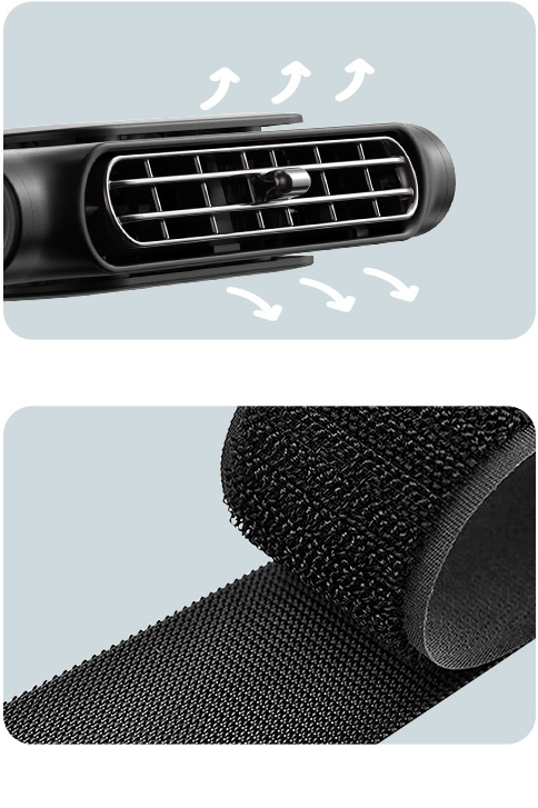 New Car Fan - Small Powerful Electric Fan for Rear Seats - Delicate Leather