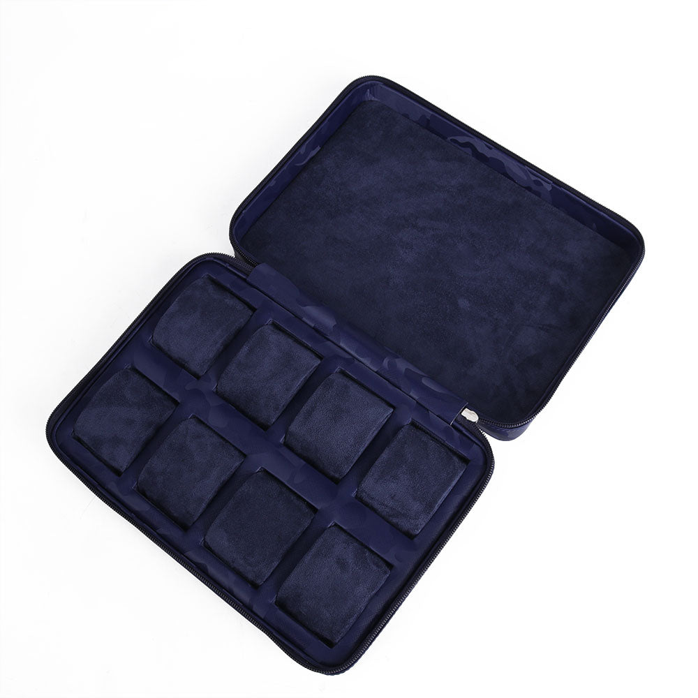 Handmade Luxury Genuine Leather Watch Jewelry Holder - 8 Slot Watch Display Storage Box Case