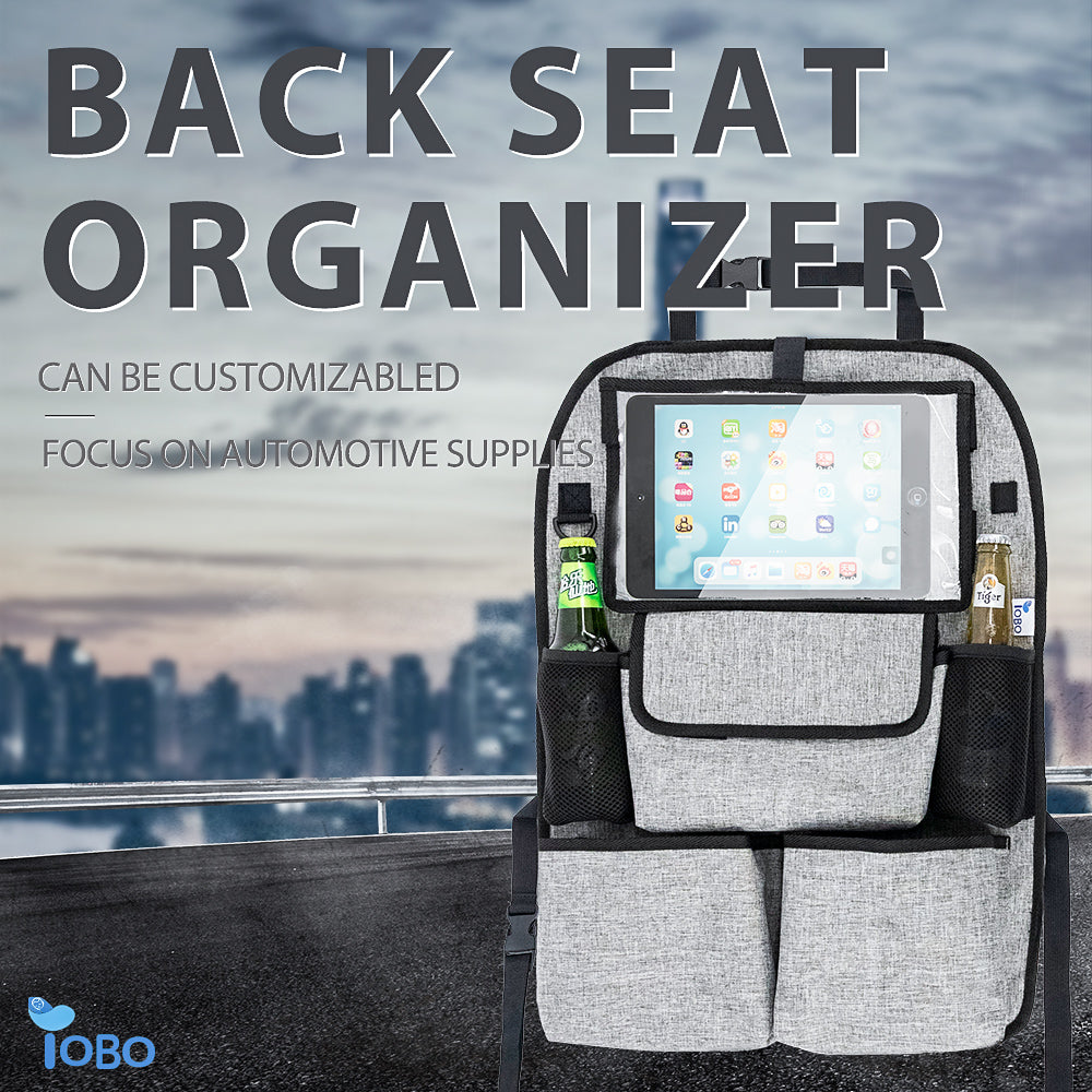 Factory Custom Waterproof Durable Grocery Storage Bag - Car Seat Storage Box and Backseat Organizer with Tray, Custom Fit For Your Cars, Car Accessories - Delicate Leather