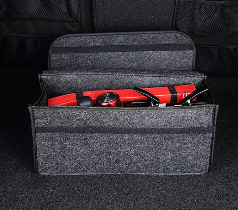 Car Trunk Felt Bag - Multi-Size Foldable Car Storage Bag and Glove Box Sundries Organizer - Delicate Leather