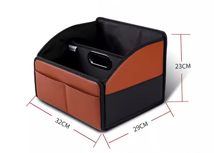 Factory Custom Collapsible Car Trash Can and Hanging Tissue Bag - Set Of 4 - Delicate Leather