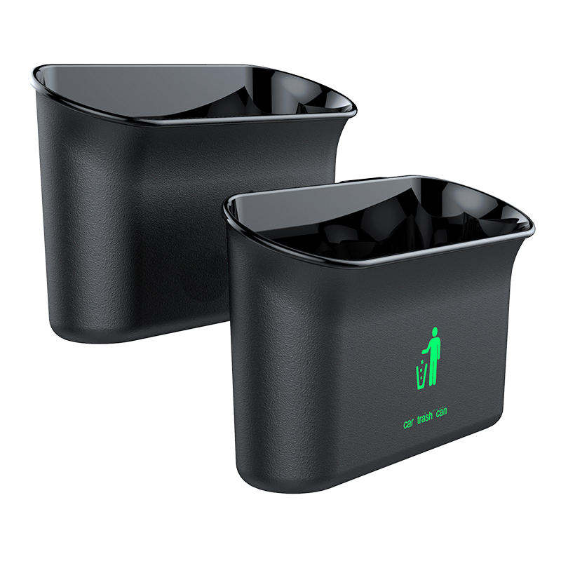 Foldable Waterproof Car Trash Can with Cup Holder | Delicate Leather - Delicate Leather