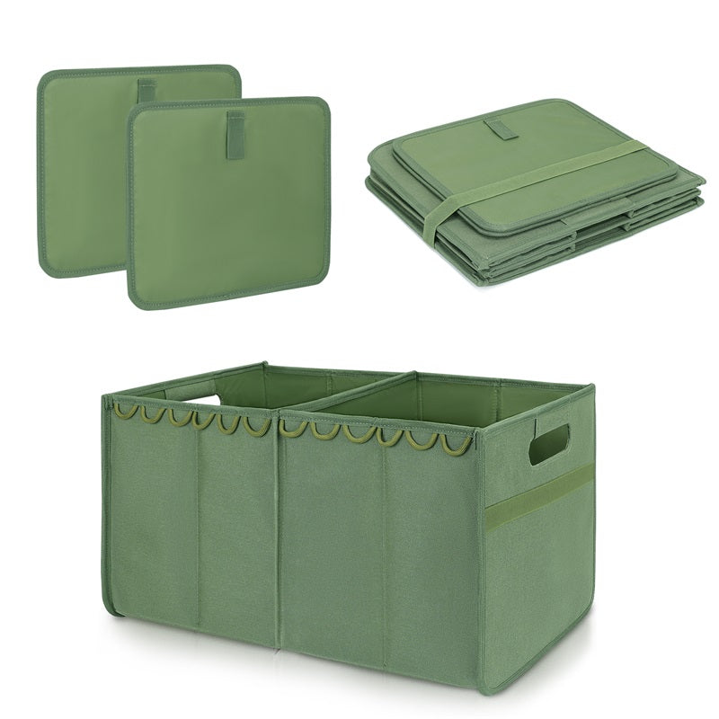 Heavy Duty Foldable Car Accessories Cargo Storage Container - Multi-Purpose Car Trunk Organizer - 1 Pack - Delicate Leather