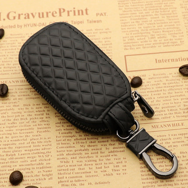 Custom Logo Universal Leather Portable Luxury Car Key Keychain Holder Case - Delicate Leather