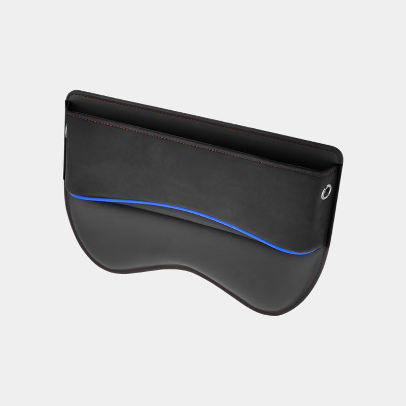 Car Seat Gap Filler Organizer, Custom For All Cars, Car Back Seat Cushion Organizer - Seat Gap Filler with USB Fast Charger and Storage Box - Delicate Leather