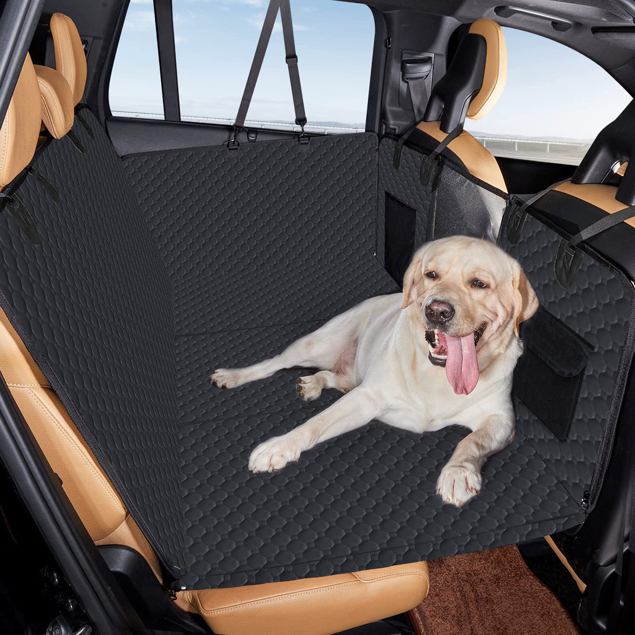 Non-Inflatable Car Bed Mattress for SUV/Truck - Back Seat Car Camping Extender & Dog Car Seat Cover - Delicate Leather