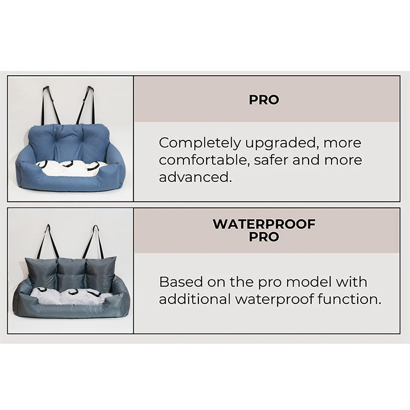 Luxury Removable Waterproof Dog Car Seat Bed - Portable Travel Pet Carrier Bag - Delicate Leather