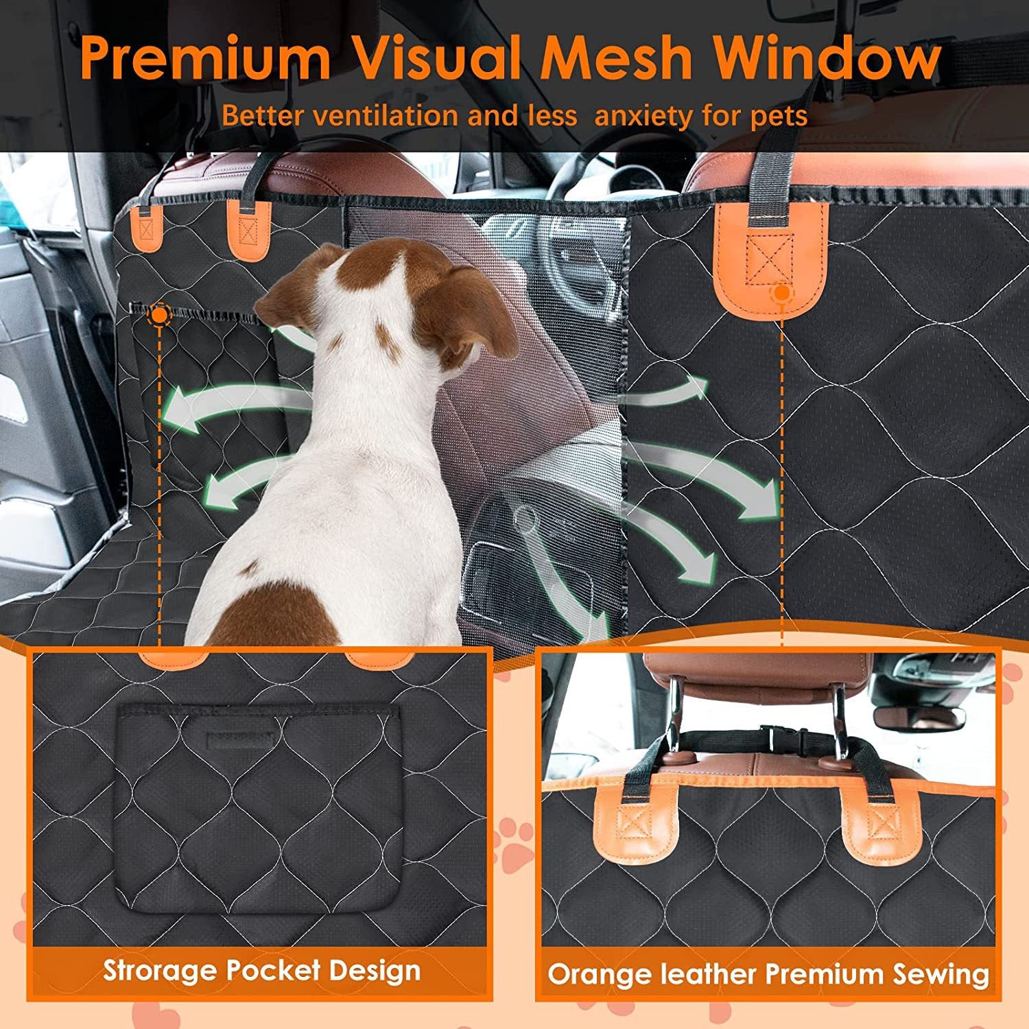 Waterproof Car Pet Mat - Rear Seat Dog Seat Cover - Delicate Leather