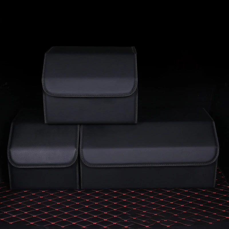 Foldable and Detachable High-Quality Car Trunk Organizer - Delicate Leather