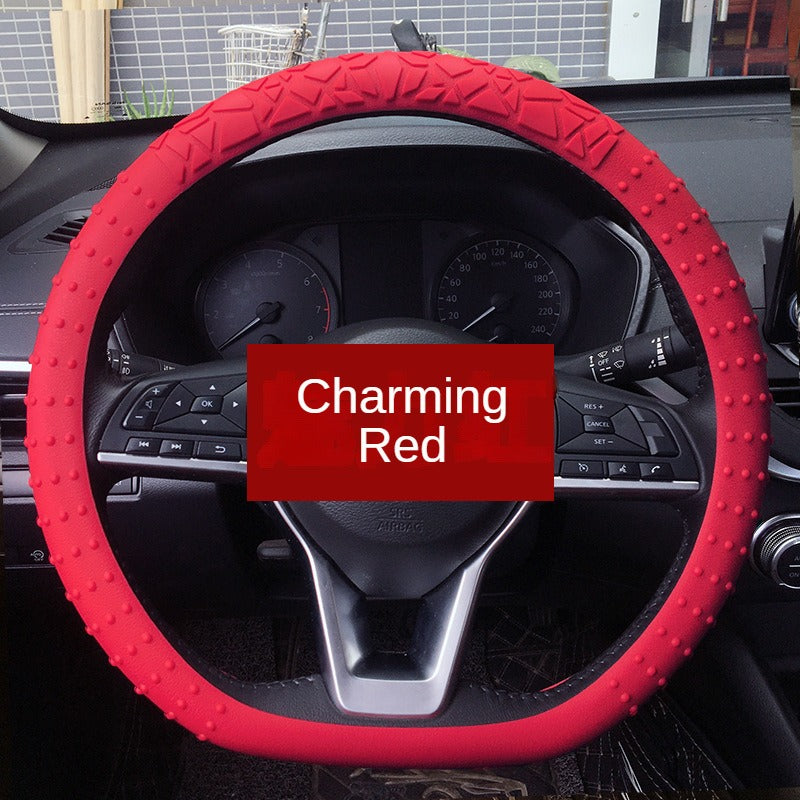 Custom Logo 13-16 Inch Round D Shape Universal Anti-Slip Silicone Colorful Sport Car Steering Wheel Cover