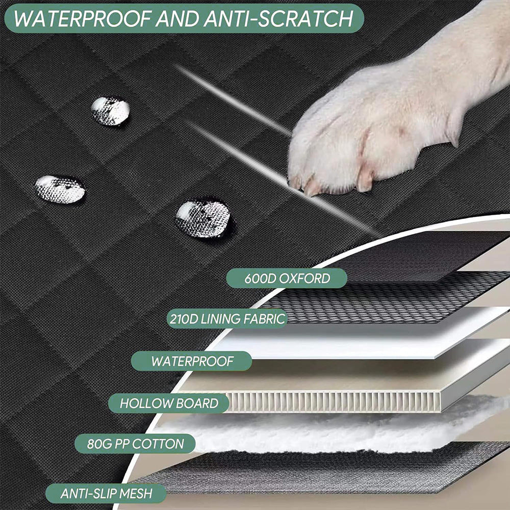 Back Seat Extender Dog Car Seat Cover Camping Air Mattress Hammock Travel Bed Non-Inflatable Car Bed Mattress for Car SUV Truck - Delicate Leather