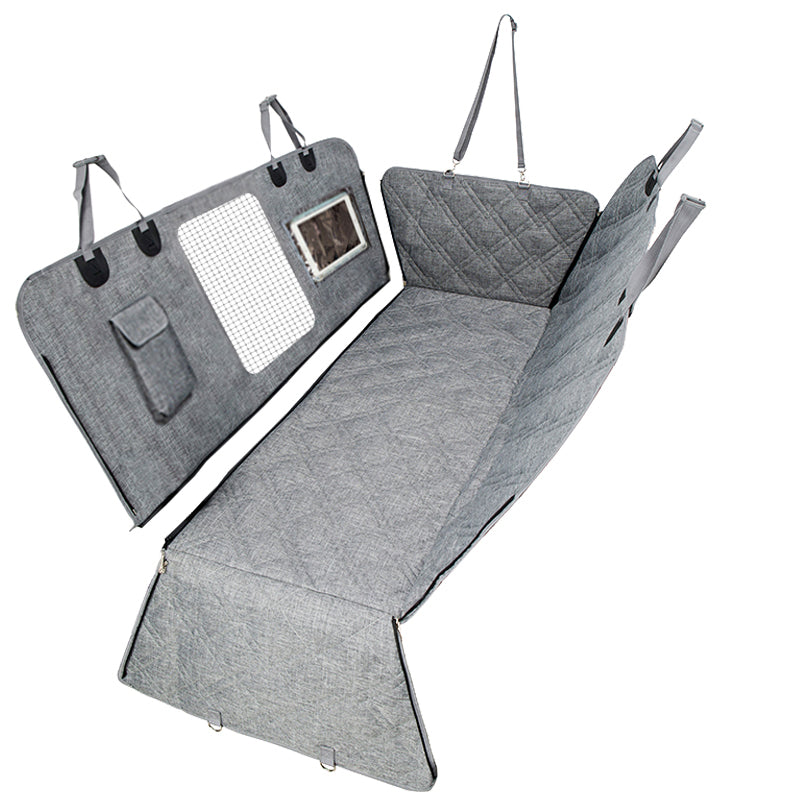 Luxury Waterproof Protector Active Pets Dog Car Seat Cover for Back Seat - Delicate Leather