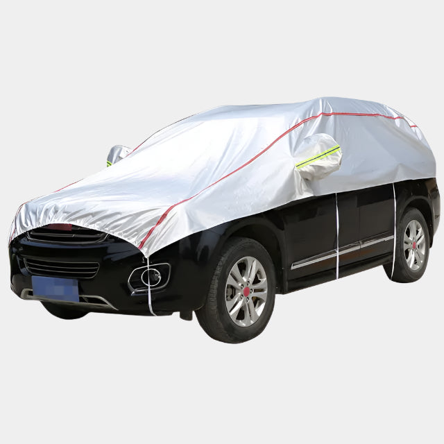 Universal Half Car Cover Waterproof Outdoor Oxford Car Cover Sun Rain UV Protection Dustproof Snowproof for SUV Sedan - Delicate Leather
