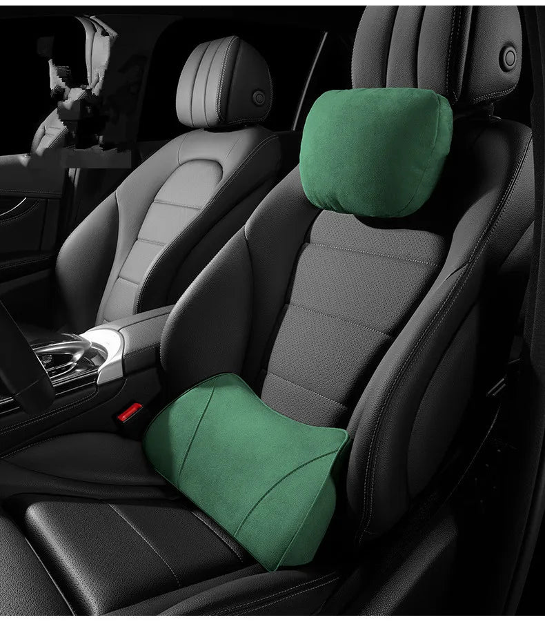 Fashionable Comfort Car Cushions: Alleviate Lower Back Pain with Waist Cushions and Backrest Pillows for Posture Correction - Delicate Leather