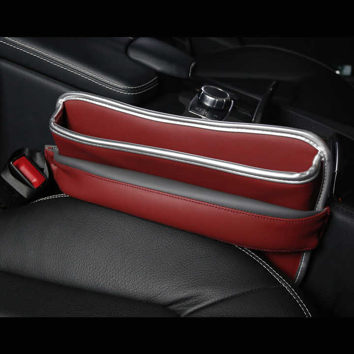 Car Seat Gap Filler Organizer, Custom For All Cars, Multifunctional PU Leather Seat Gap Storage Bag - Car Seat Gap Filler with USB Crevice Organizer Box