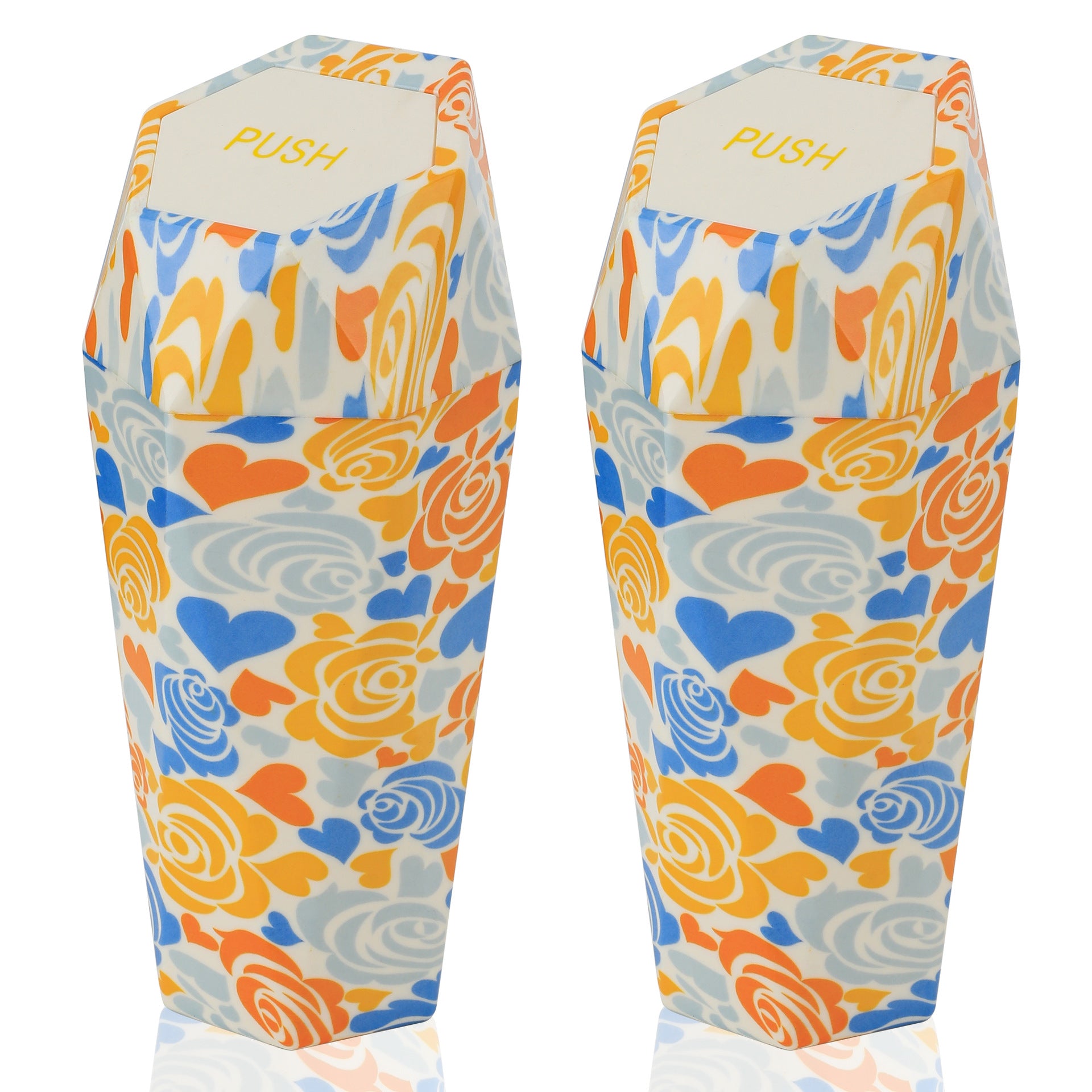 Custom Logo Plastic Bin Trash Containers for Cars - 2 Pack - Delicate Leather