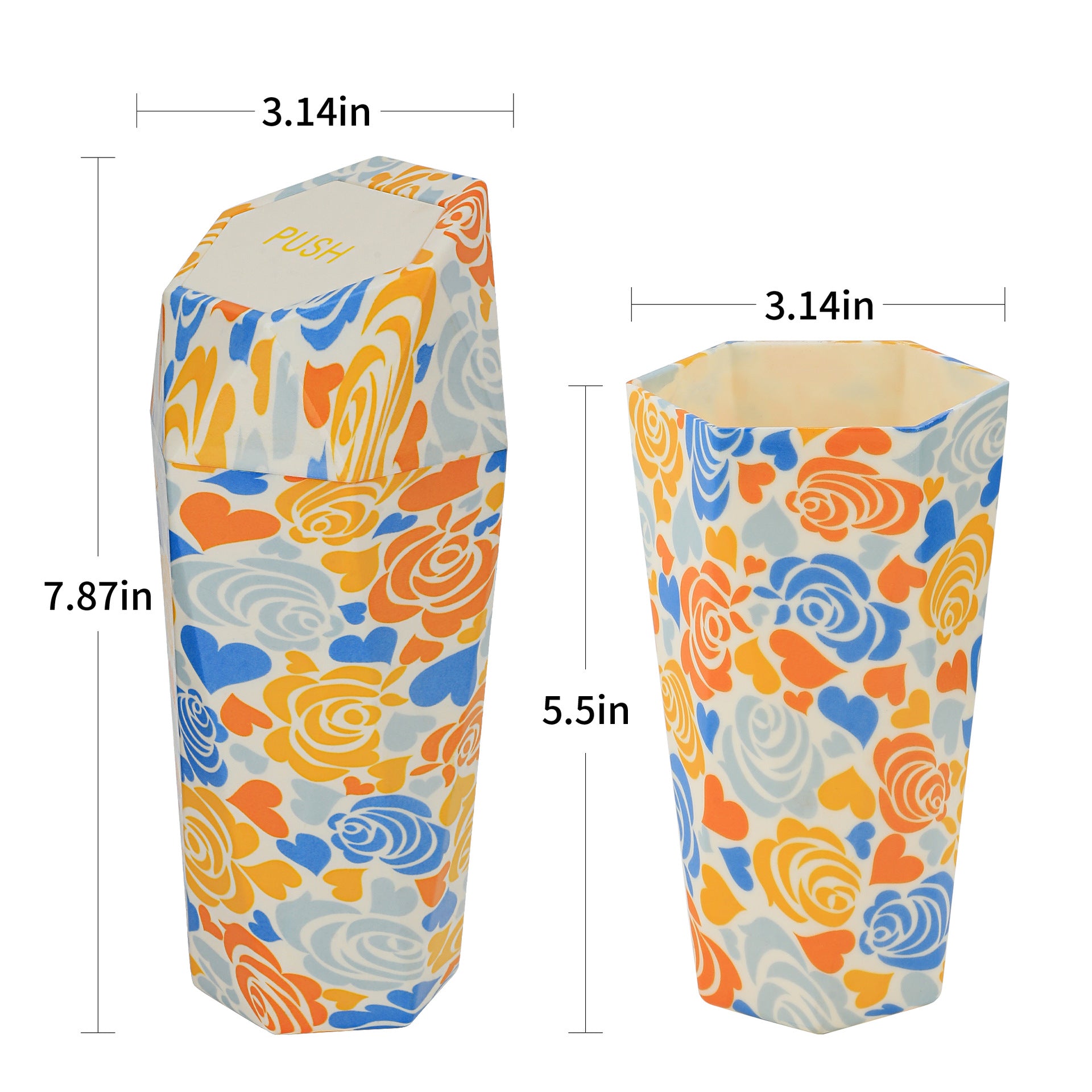 Custom Logo Plastic Bin Trash Containers for Cars - 2 Pack - Delicate Leather