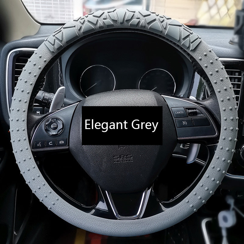 Custom Logo 13-16 Inch Round D Shape Universal Anti-Slip Silicone Colorful Sport Car Steering Wheel Cover