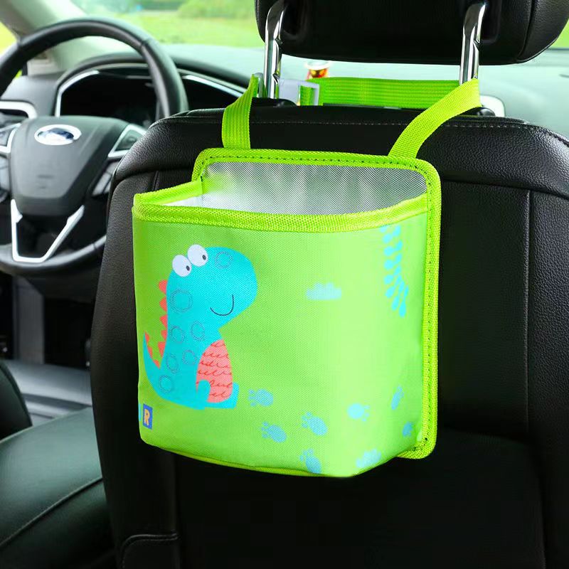 Foldable Cartoon Car Seat Back Ice Bag - Insulated Cooler Storage Hanging Bag with Cooler Bag, Custom Fit For Your Cars - Delicate Leather