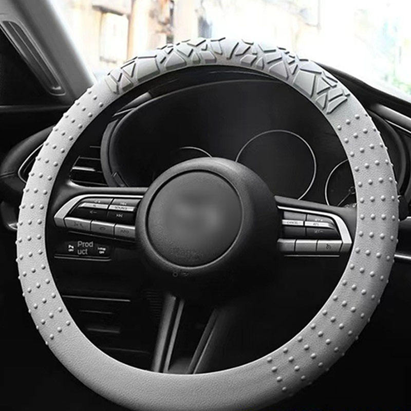 Custom Logo 13-16 Inch Round D Shape Universal Anti-Slip Silicone Colorful Sport Car Steering Wheel Cover