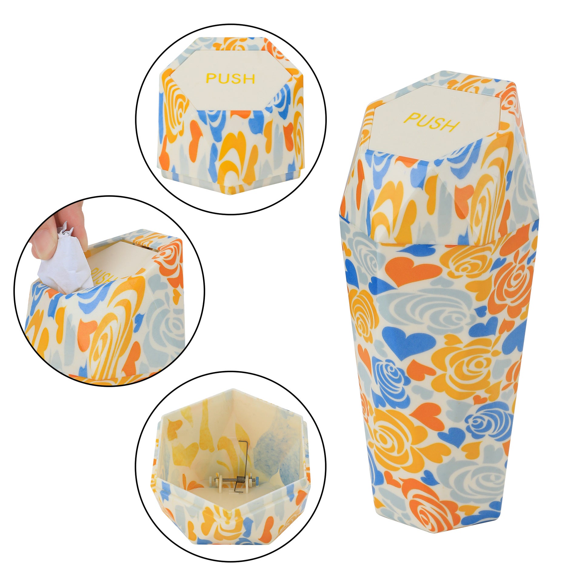 Custom Logo Plastic Bin Trash Containers for Cars - 2 Pack - Delicate Leather