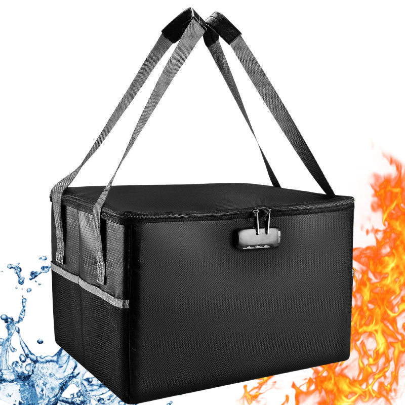 Portable Fireproof Document Organizer - Fireproof Hanging File Holder and Important File Storage Box - Delicate Leather