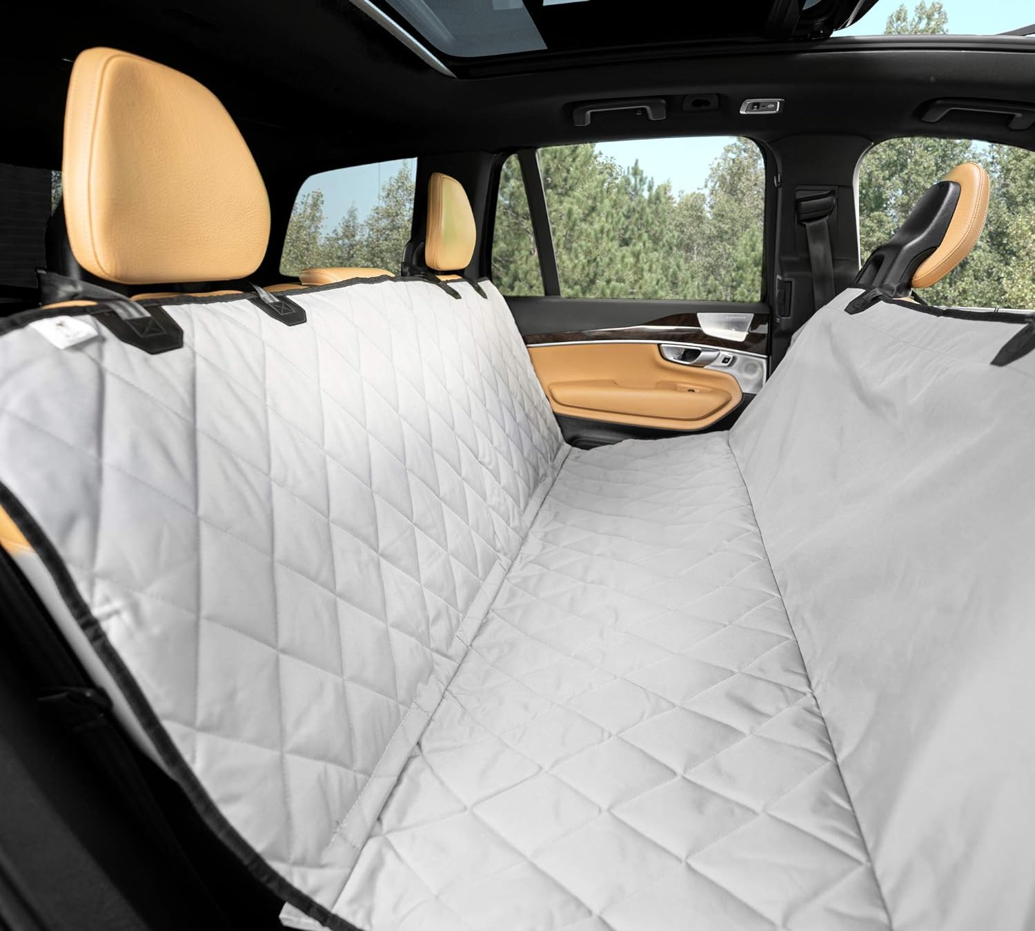 Dog Car Seat Cover for Back Seat - Premium Edition, Waterproof, Protects from Scratches - Delicate Leather