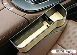 Car Seat Gap Filler Organizer, Custom For All Cars, Multifunctional Car Seat Gap Organizer with Cup Holder - PU Leather Seat Console Storage Box (1PCS) - Delicate Leather