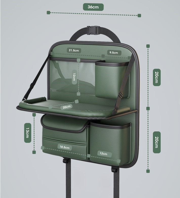 Leather Car Seat Back Insulation Storage Bag - Multi-Pocket Thermal Cooler Travel Car Accessories Organizer, Custom Fit For Your Cars - Delicate Leather