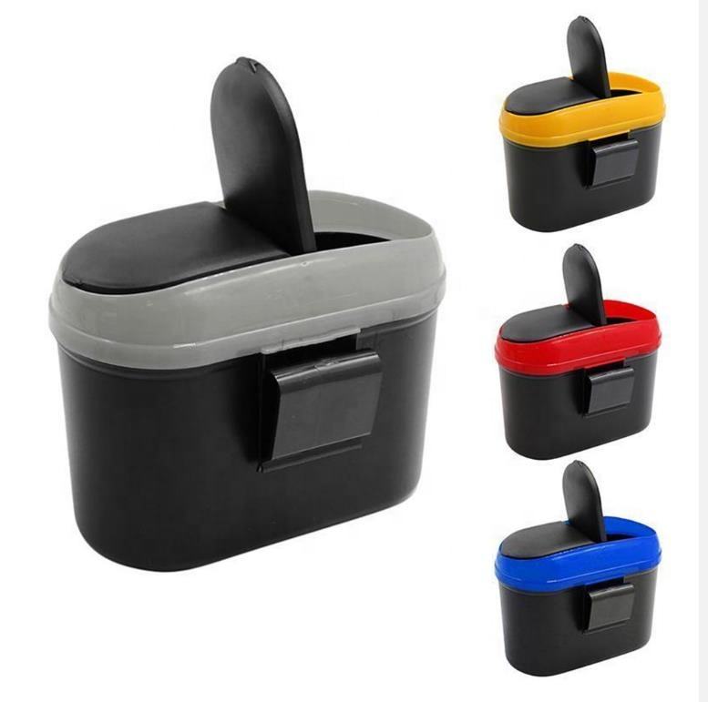 Car Mini Trash Can Garbage Dust Case Holder Bin - Polyester Trash Rubbish Bin for Car, Office, Home, Auto, and Vehicle Accessories - Delicate Leather