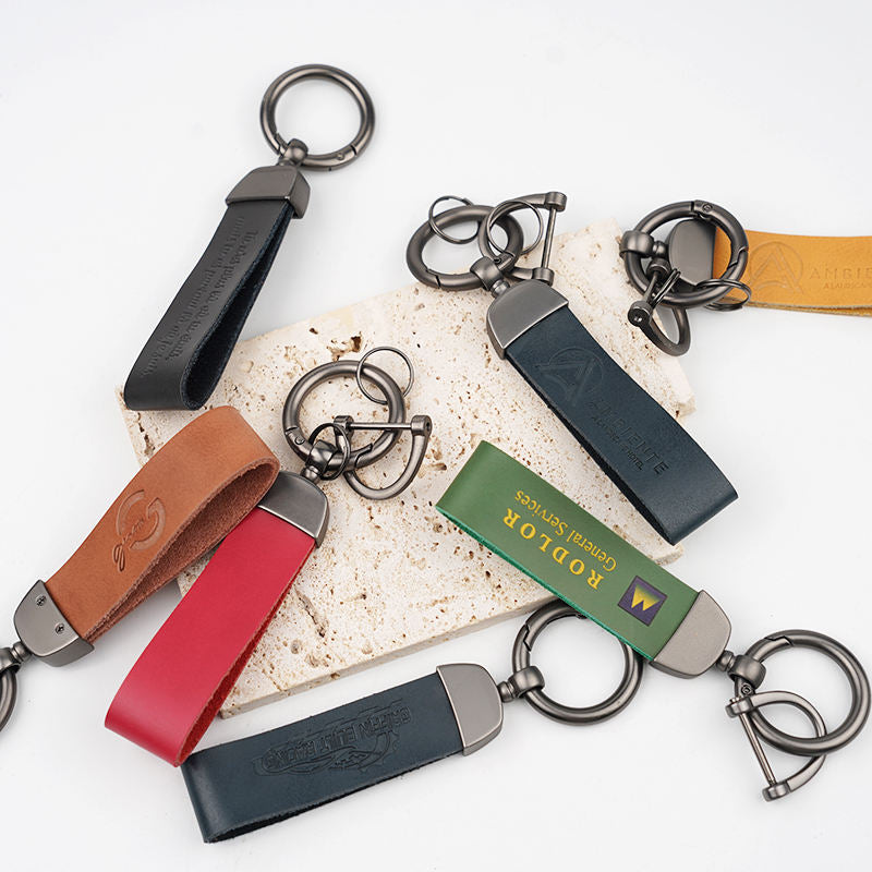 High Quality Colorful Blank Keychain - Customizable PU Leather Car Key Ring