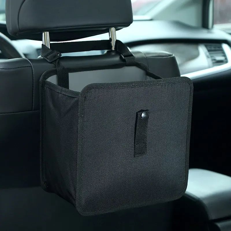 Car Seat Back Oxford Hanging Storage Box - Cloth Trash Tidying Car Auto Interior Accessories - Delicate Leather